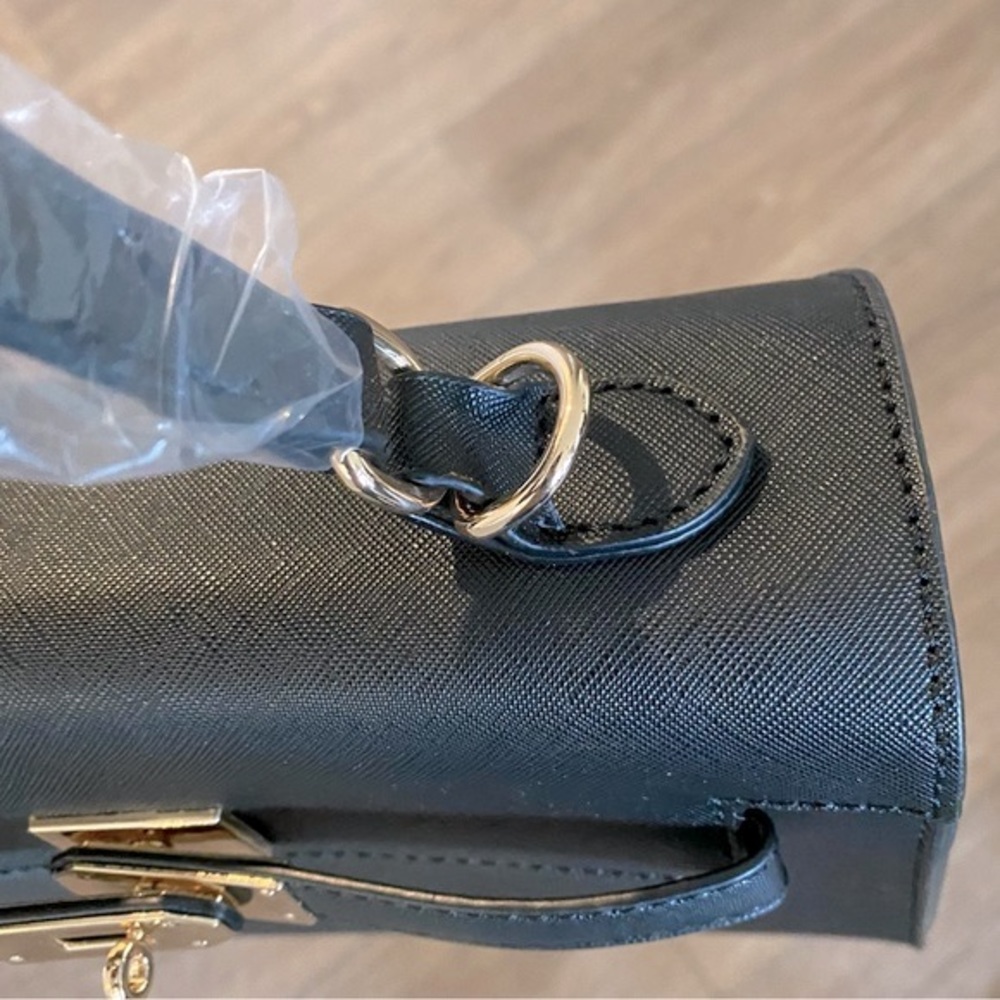 NEW! BUNDLE Scarf Handled Satchel With Crossbody Strap & Matching Wallet Black - Picture 5 of 15